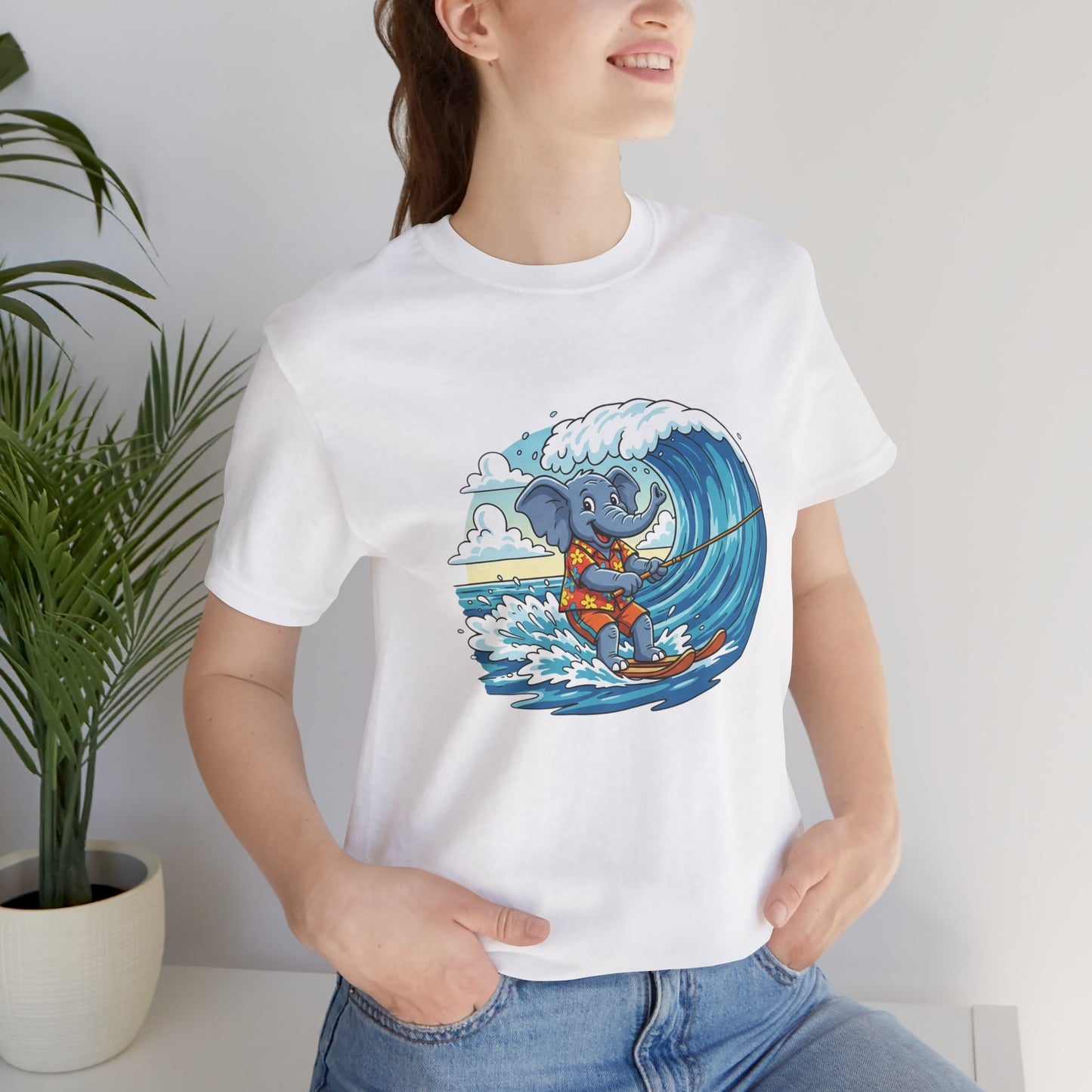 Surfing Elephant Unisex Tee