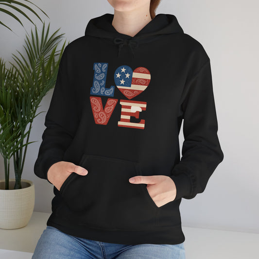 Unisex Hooded Sweatshirt with 'LOVE' Design - Cozy Gift for Friends, Valentine's Day, Casual Wear, Relaxation, Everyday Use