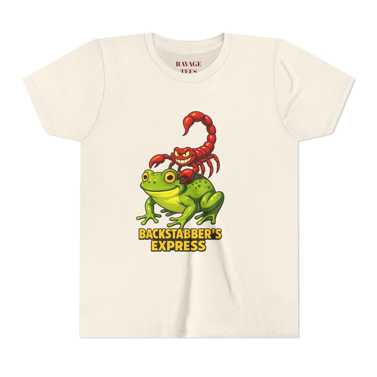 Youth Tee - "Backstabber's Express" Frog & Scorpion Graphic