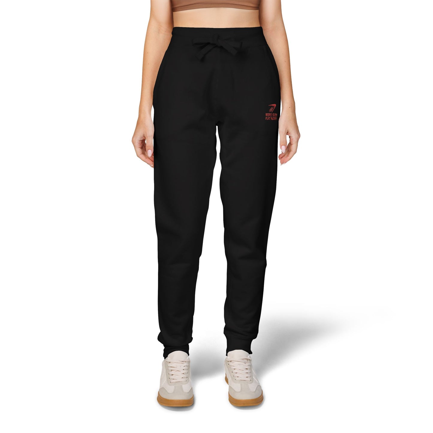 Embroidered '7' Logo Fleece Sweatpants — Cozy White Joggers