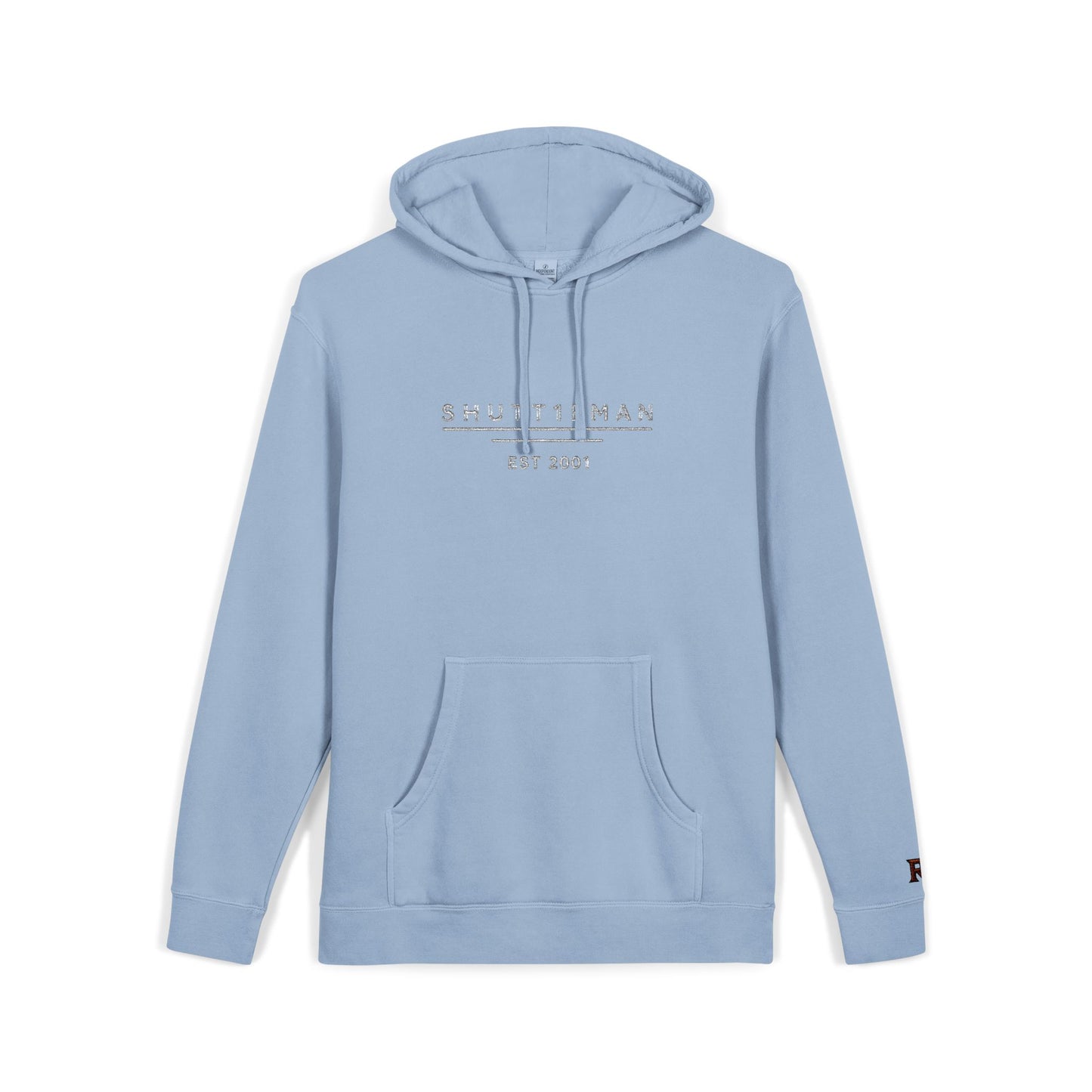 Shutt1eman Embroided Vintage Pigment Black-Dyed Hoodie