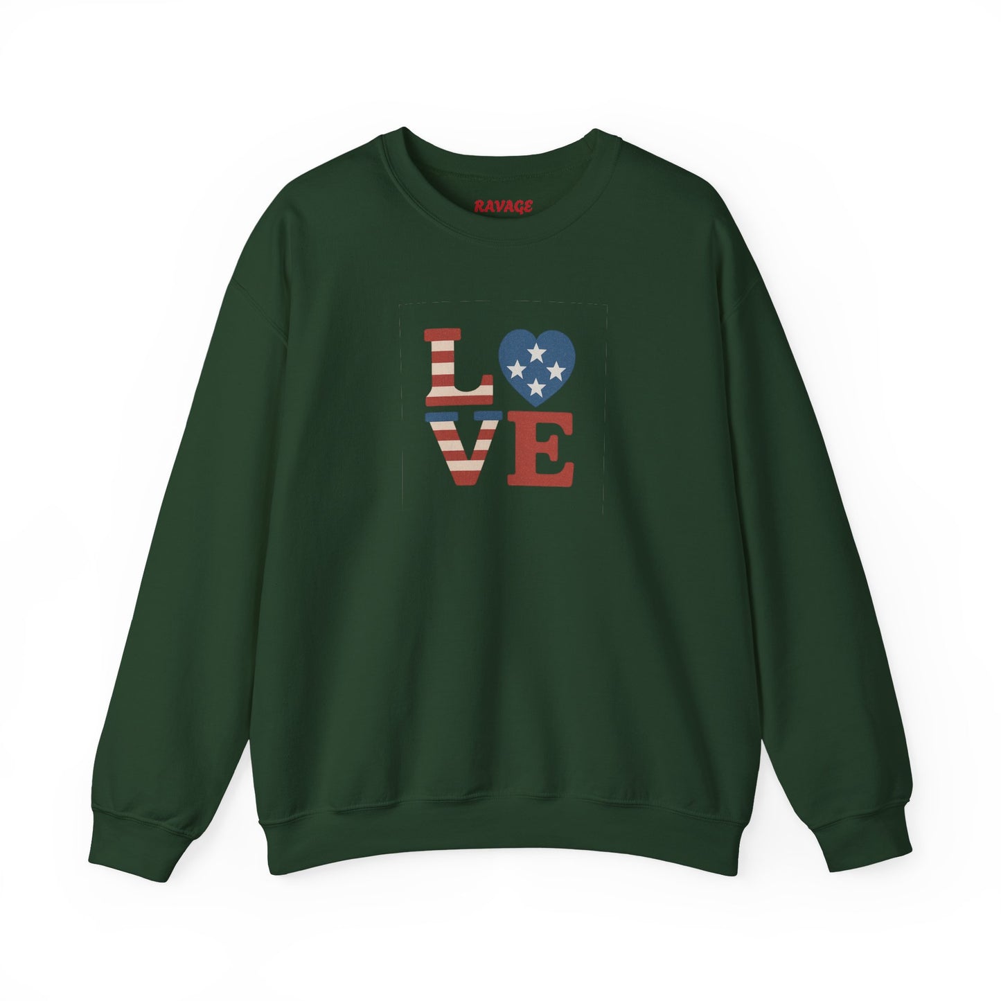 Patriotic Love Sweatshirt | Unisex Crewneck, Cozy Top for Celebrations, Gifts, Independence Day, Casual Style, Everyday Comfort