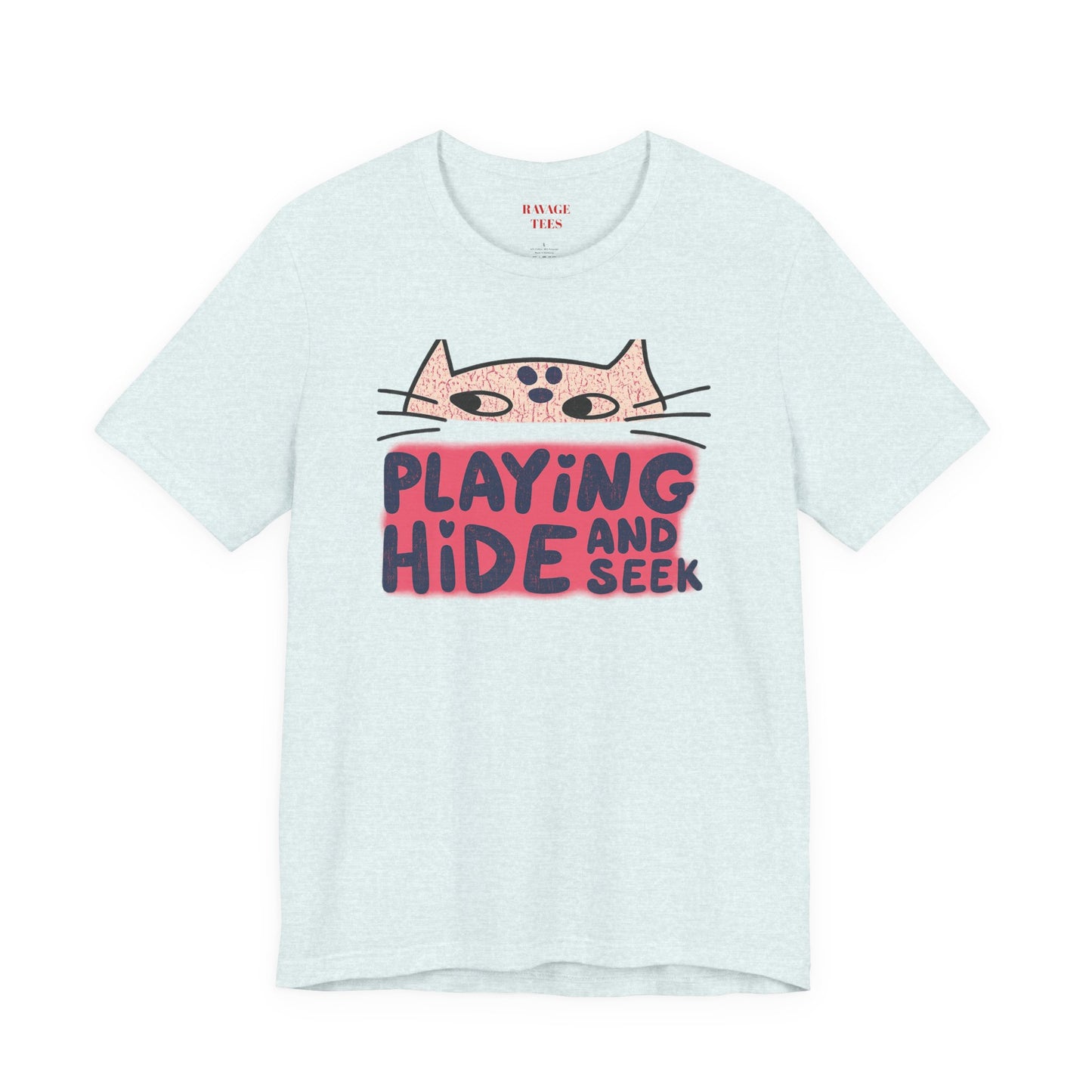 Playing Hide and Seek Cat T-Shirt — Cute Graphic Tee for Cat Lovers