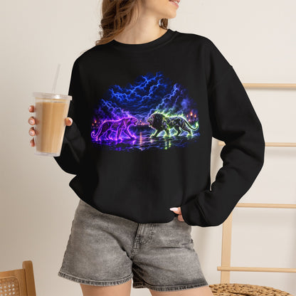 Neon Nebula Predator Clash Graphic Sweatshirt
