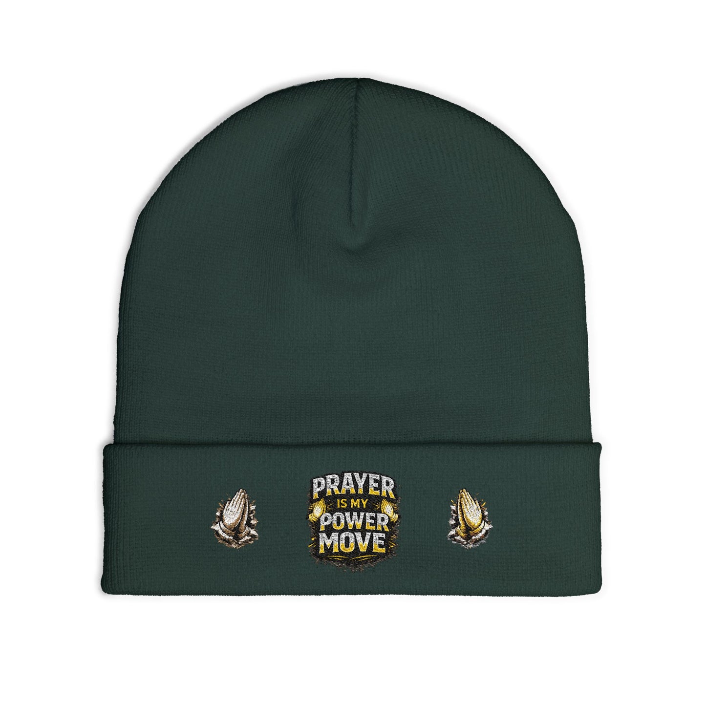 Prayer Is My Power Move Beanie — Knit Embroidered Winter Hat