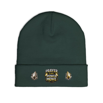 Prayer Is My Power Move Beanie — Knit Embroidered Winter Hat