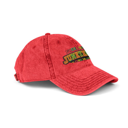 Juneteenth Embroidered Vintage Cap