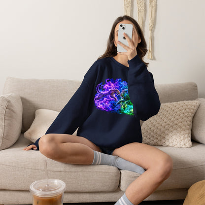 Neon Nebula Predator Clash Graphic Sweatshirt