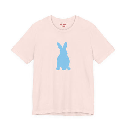 Minimal Blue Bunny Graphic Tee | Unisex Cotton T-Shirt