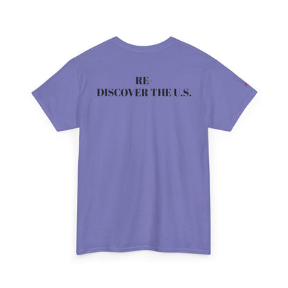 Re-Discover the U.S. Unisex Exploratory Travel T-Shirt, Adventure Tee, USA Discovery Shirt