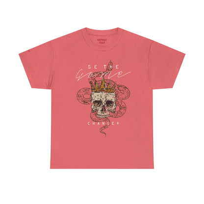 Be The Game Changer. Stylish Skull Graphic Tee for Casual Wear