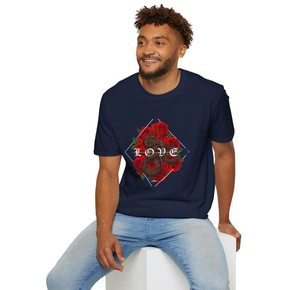Romantic Floral Love Tee, Unisex Rose T-Shirt