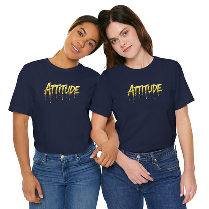 Attitude Drip Graphic Tee — Bold Yellow Streetwear T-Shirt