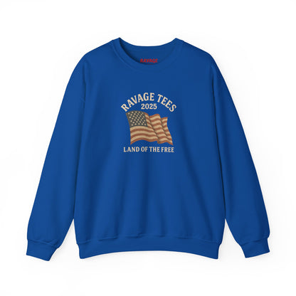 Patriotic Crewneck: "Land of the Free" Unisex Sweatshirt Gift