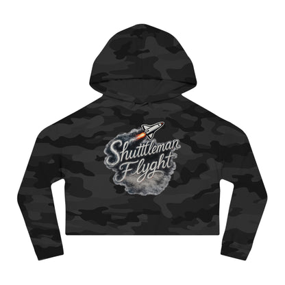 Cropped Hoodie - "Shuttleman Flight" Rocket Graphic