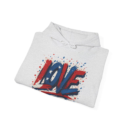 Unisex Hooded Sweatshirt with 'LOVE' Design - Cozy Gift for Friends, Valentine's Day, Casual Wear, Relaxation, Everyday Use