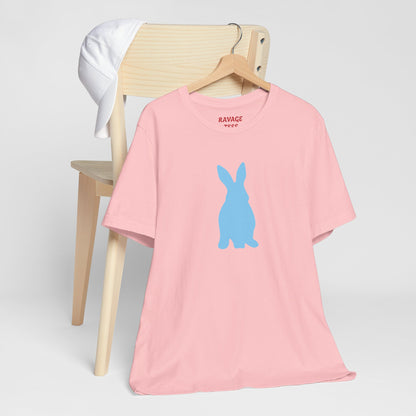 Minimal Blue Bunny Graphic Tee | Unisex Cotton T-Shirt