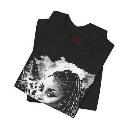 Personalize Black & White Ink Print T-Shirt
