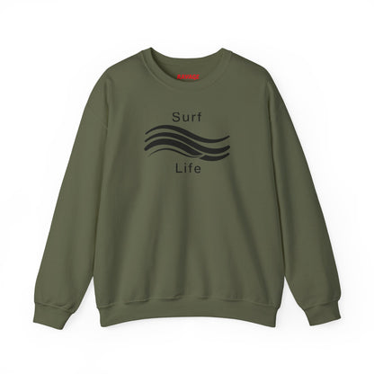 Surf Life Unisex Crewneck Sweatshirt | Beach Vibes, California Style, Perfect for Surfers