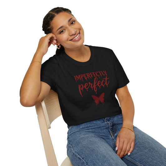 Imperfectly Perfect Unisex T-Shirt, Inspirational Tee, Gift for Her, Casual Wear, Butterfly Design, Everyday Comfort