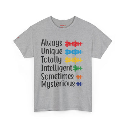 Unisex Autism Awareness Tee - Unique Puzzle Design, Perfect Gift for Friends, Family, and Supporters