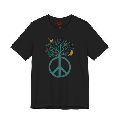 Peace Tree T-Shirt with Birds – Eco Nature Graphic Tee