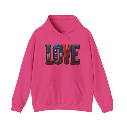 Unisex Hooded Sweatshirt with 'LOVE' Design - Cozy Gift for Friends, Valentine's Day, Casual Wear, Relaxation, Everyday Use