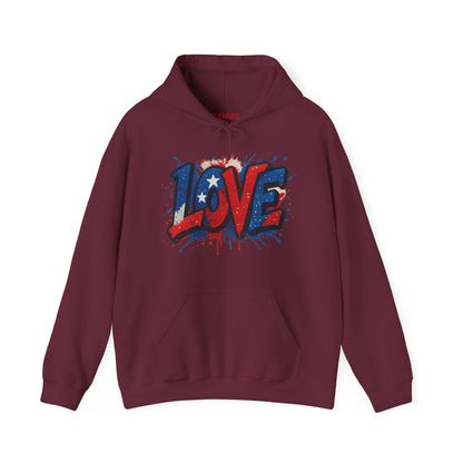 Unisex Hooded Sweatshirt with 'LOVE' Design - Cozy Gift for Friends, Valentine's Day, Casual Wear, Relaxation, Everyday Use