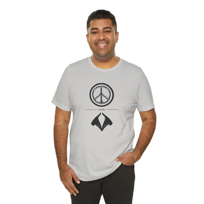 Peace Sign Unisex Jersey Tee, Casual Wear, Gift for Friends, Summer Fashion, Festival Outfit, Eco-Friendly Apparel