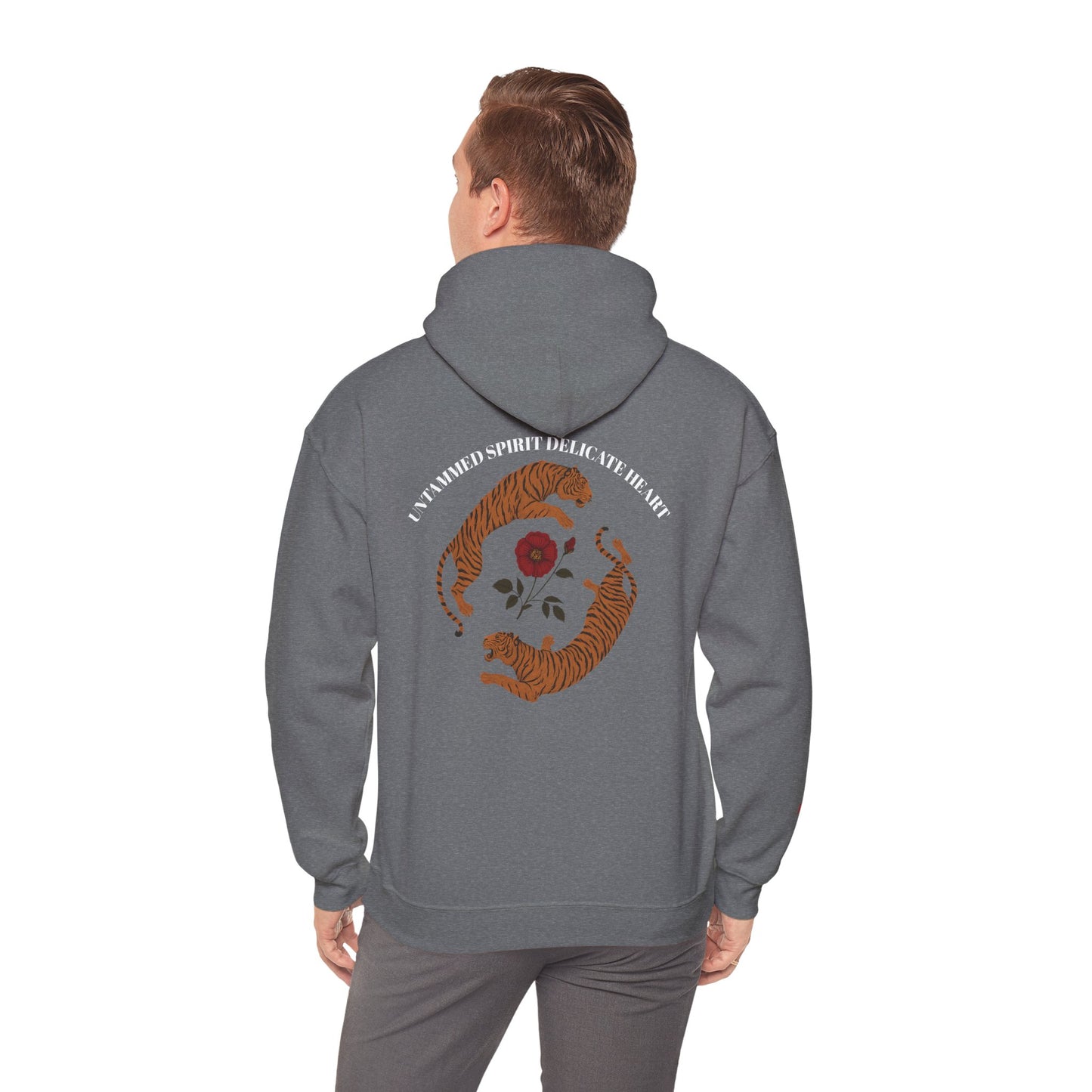 Black Tiger & Rose Graphic Hoodie