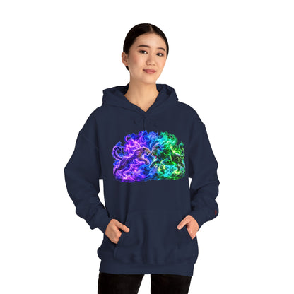 Neon Nebula Predator Clash Graphic Hoodie