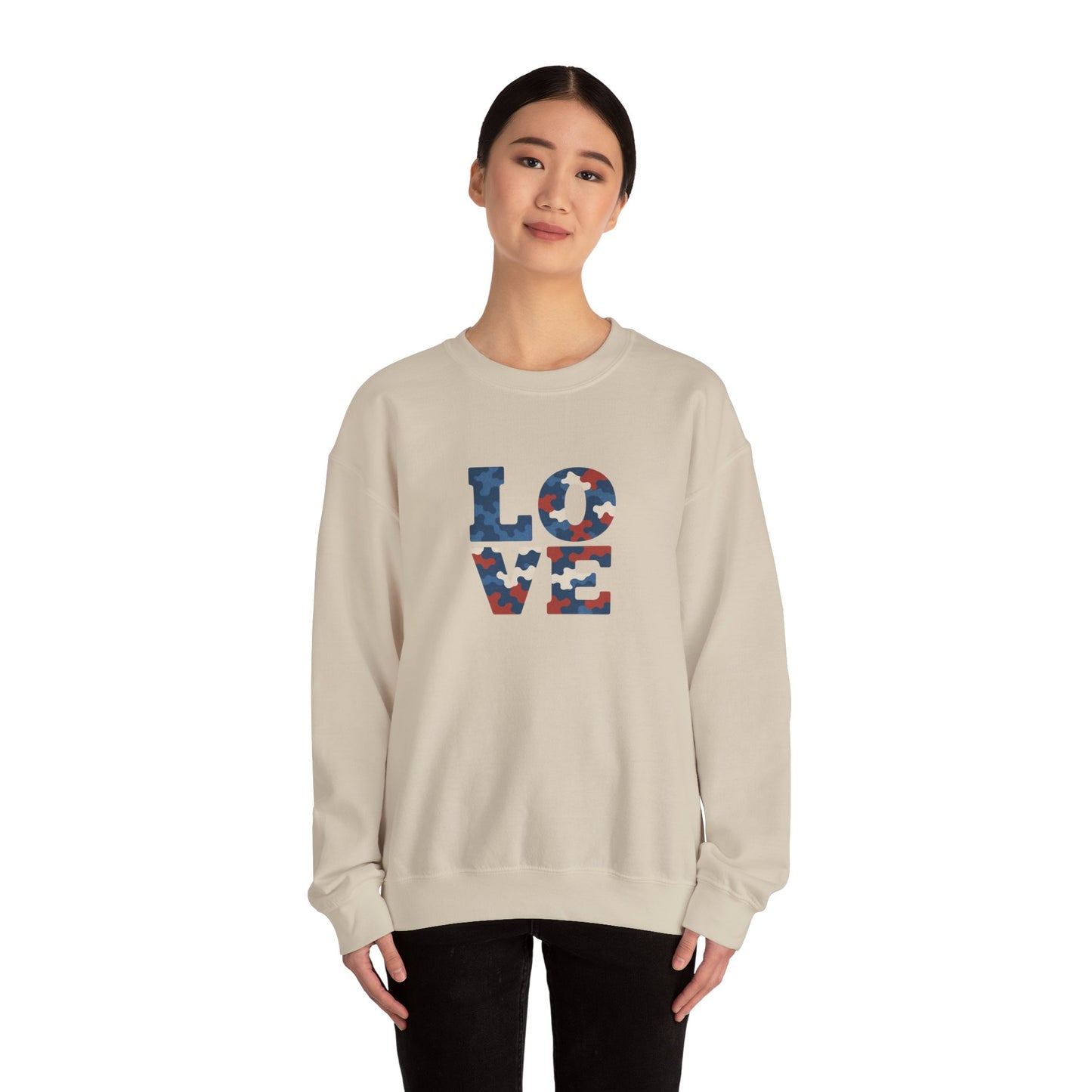 Patriotic Love Sweatshirt | Unisex Crewneck, Cozy Top for Celebrations, Gifts, Independence Day, Casual Style, Everyday Comfort