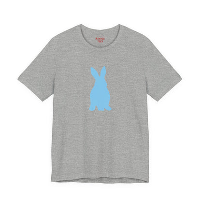 Minimal Blue Bunny Graphic Tee | Unisex Cotton T-Shirt