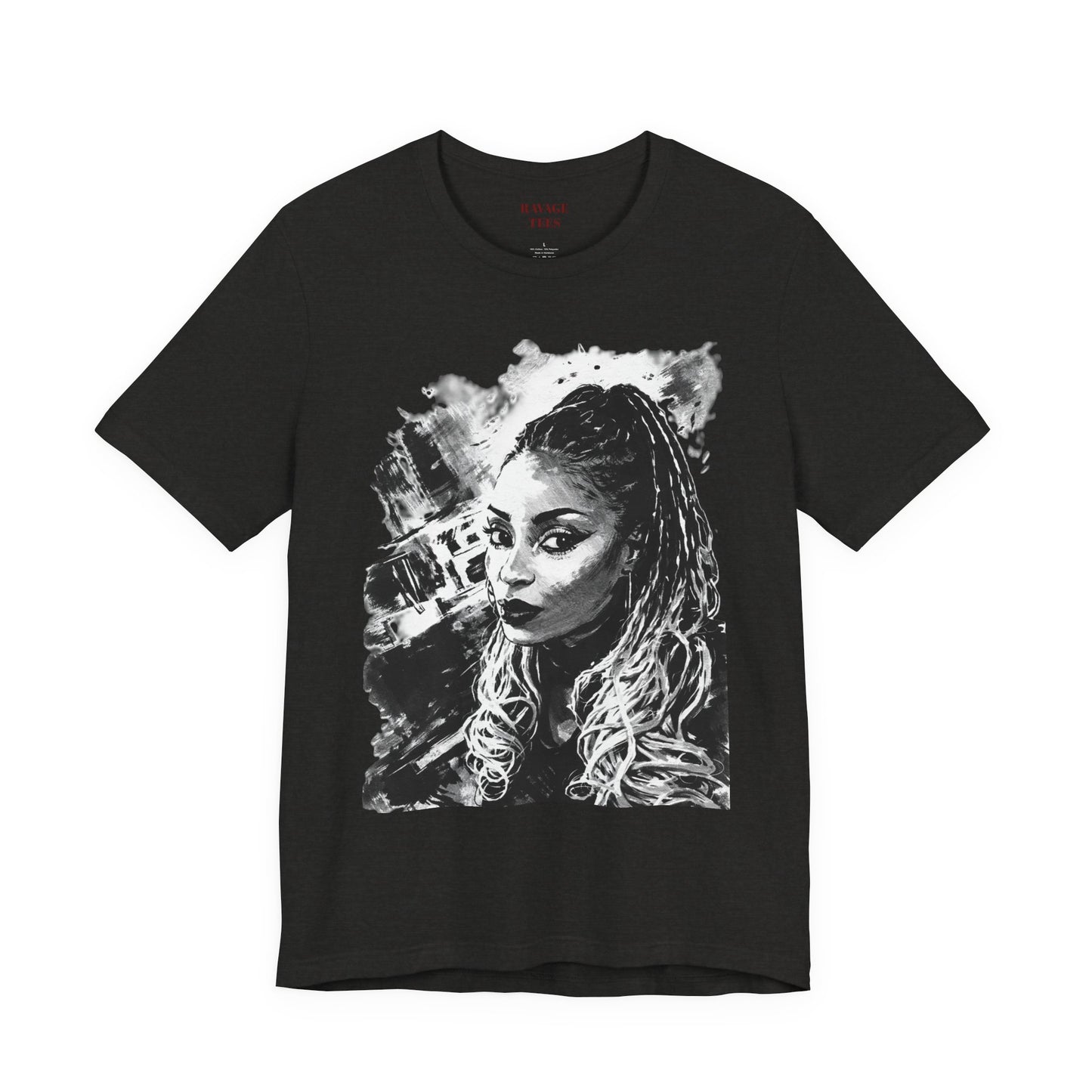 Personalize Black & White Ink Print T-Shirt