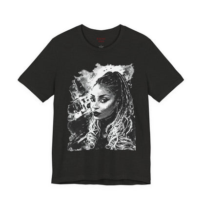 Personalize Black & White Ink Print T-Shirt
