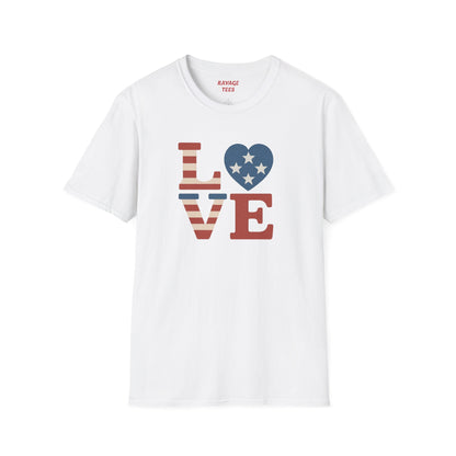 "Freedom & Love" Tee: Unisex 4th of July Graphic Shirt Gift