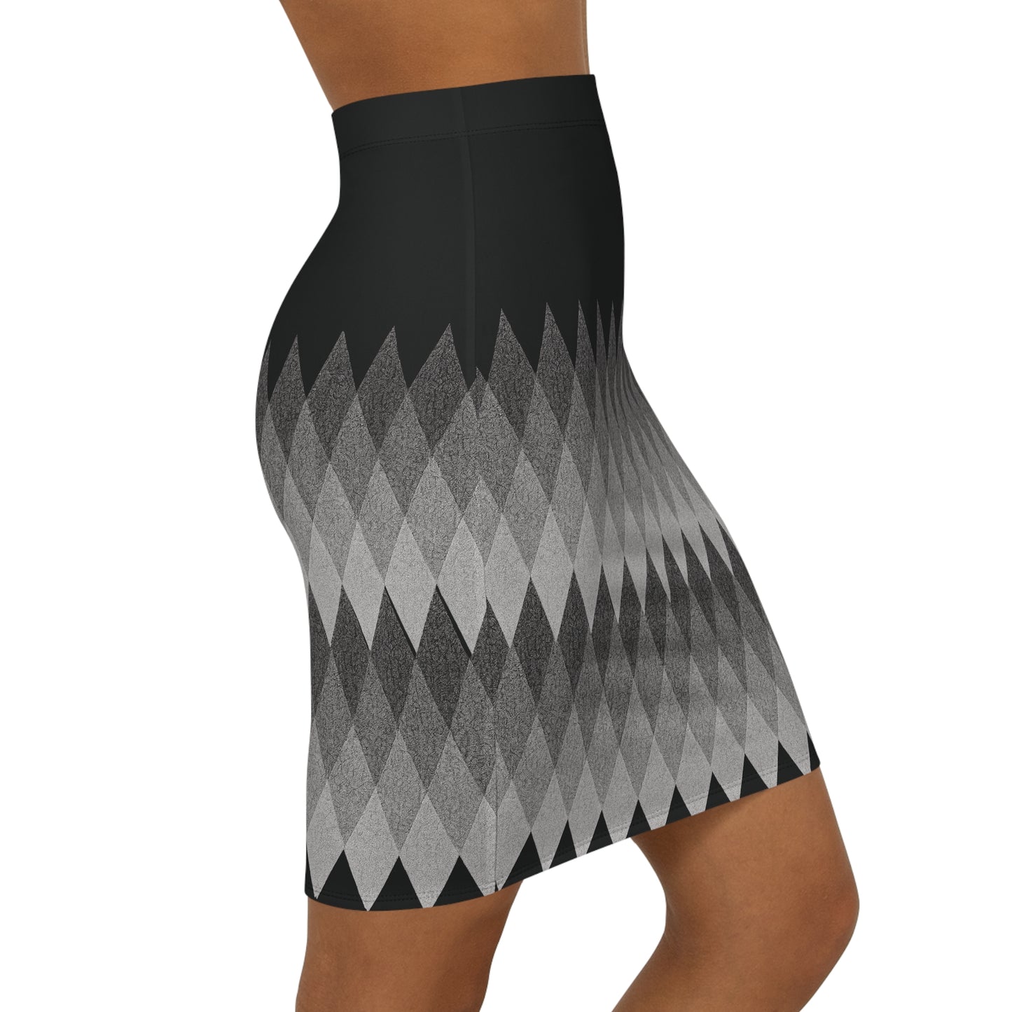 Diamond Print Chic Midi Skirt: Women's Elegant High-Fashion Apparel