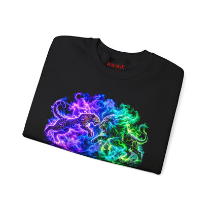 Neon Nebula Predator Clash Graphic Sweatshirt