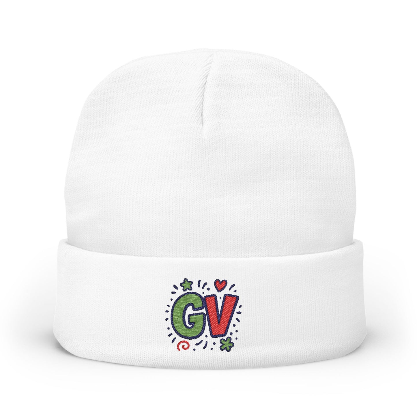 GOOD VIBES Colorful Embroidered Knit Beanie, Trendy Winter Hat, Gift for Her, Personalized Beanie, Cozy Fashion Accessory, Daily Wear