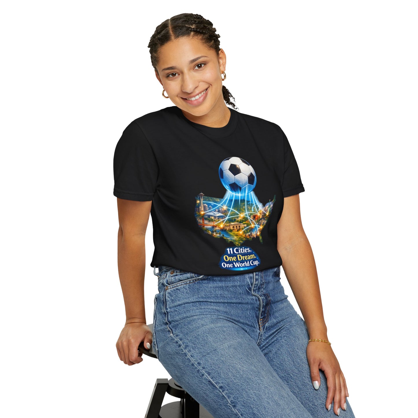 World Cup 2026 T-Shirt — "11 Cities. One Dream. One World Cup."