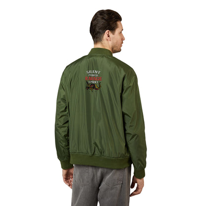 RAVAGE Embroidered Bomber: Eco-Friendly Unisex Streetwear Gift