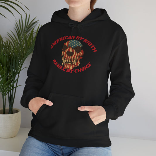 Rebel Spirit Hooded Sweatshirt, Unisex Heavy Blend Sweatshirt, Skull Graphic Hoodie, Casual Streetwear, Comfortable Everyday Wear