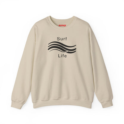 Surf Life Unisex Crewneck Sweatshirt | Beach Vibes, California Style, Perfect for Surfers