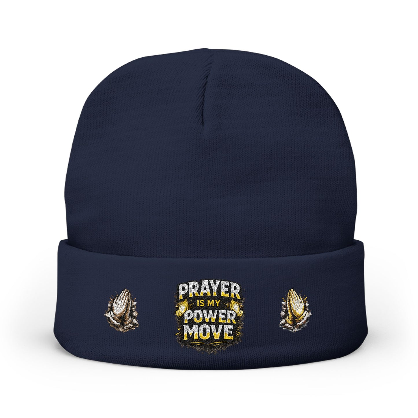 Prayer Is My Power Move Beanie — Knit Embroidered Winter Hat