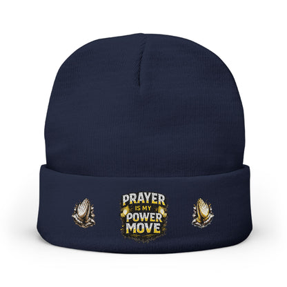Prayer Is My Power Move Beanie — Knit Embroidered Winter Hat