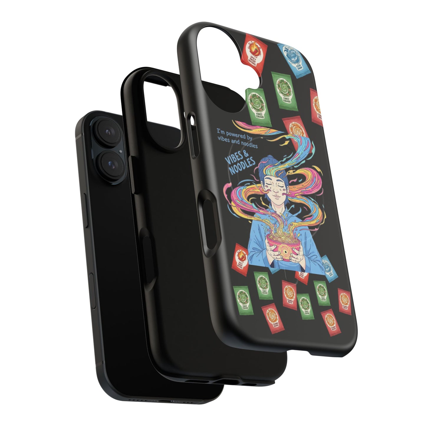 Noodle Lover Phone Case: Vibrant Cute Foodie Magnetic Anime Style
