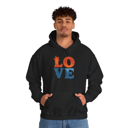 Unisex Hooded Sweatshirt with 'LOVE' Design - Cozy Gift for Friends, Valentine's Day, Casual Wear, Relaxation, Everyday Use