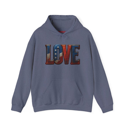 Unisex Hooded Sweatshirt with 'LOVE' Design - Cozy Gift for Friends, Valentine's Day, Casual Wear, Relaxation, Everyday Use