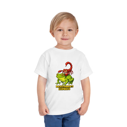 Toddler Tee — 'Backstabber's Express' Scorpion & Frog Funny Kids Shirt