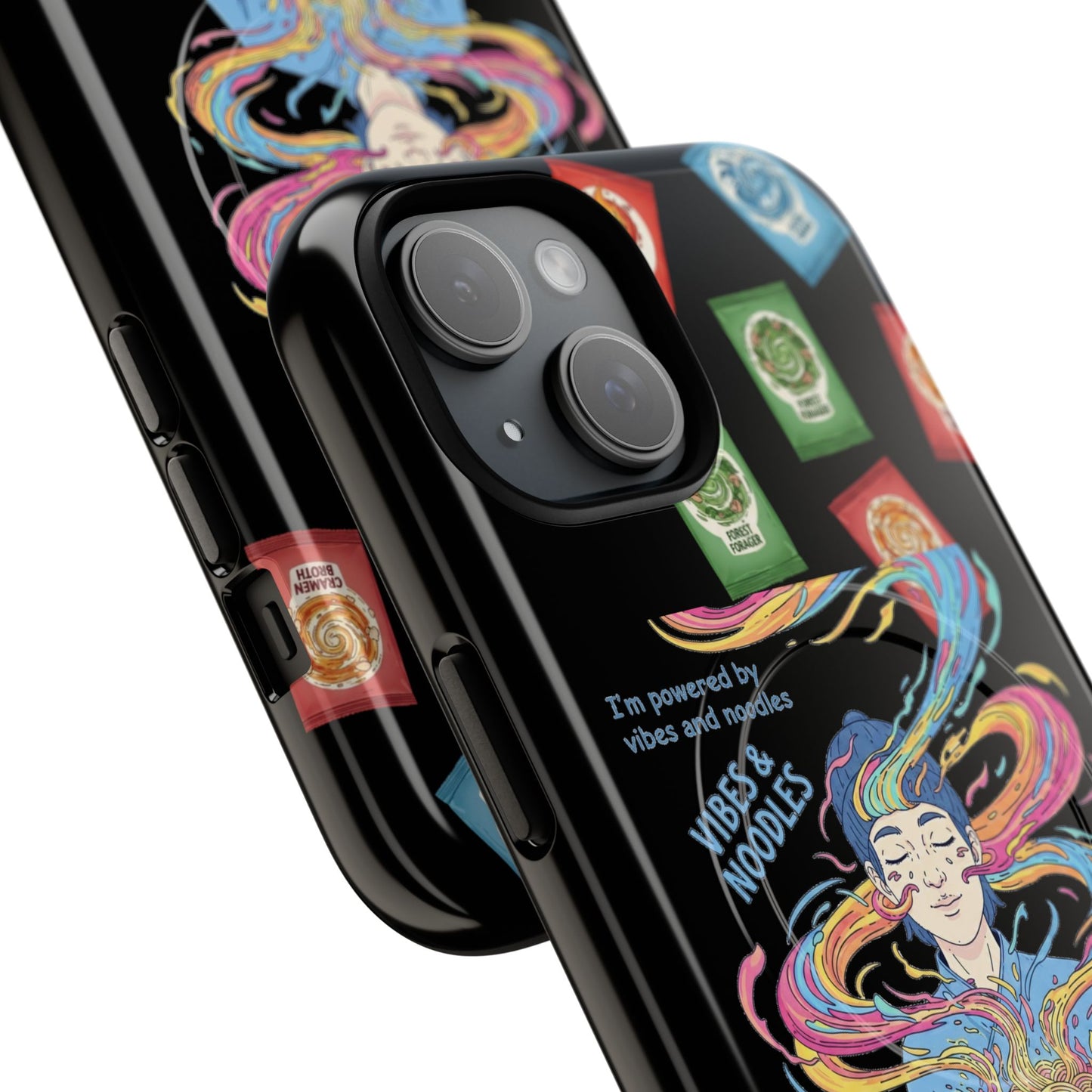Noodle Lover Phone Case: Vibrant Cute Foodie Magnetic Anime Style